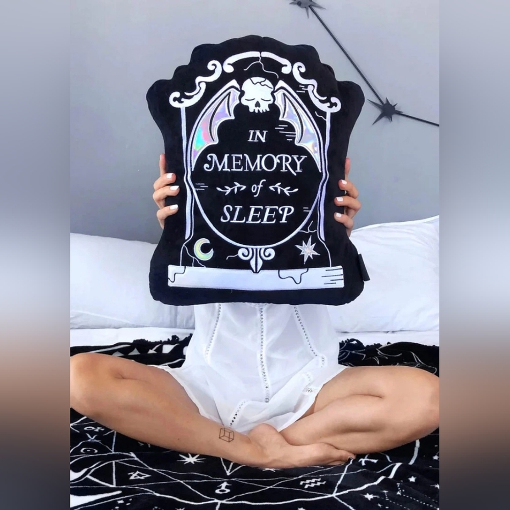 Killstar Discontinued Graveyard Tombstone Pillow Cushion